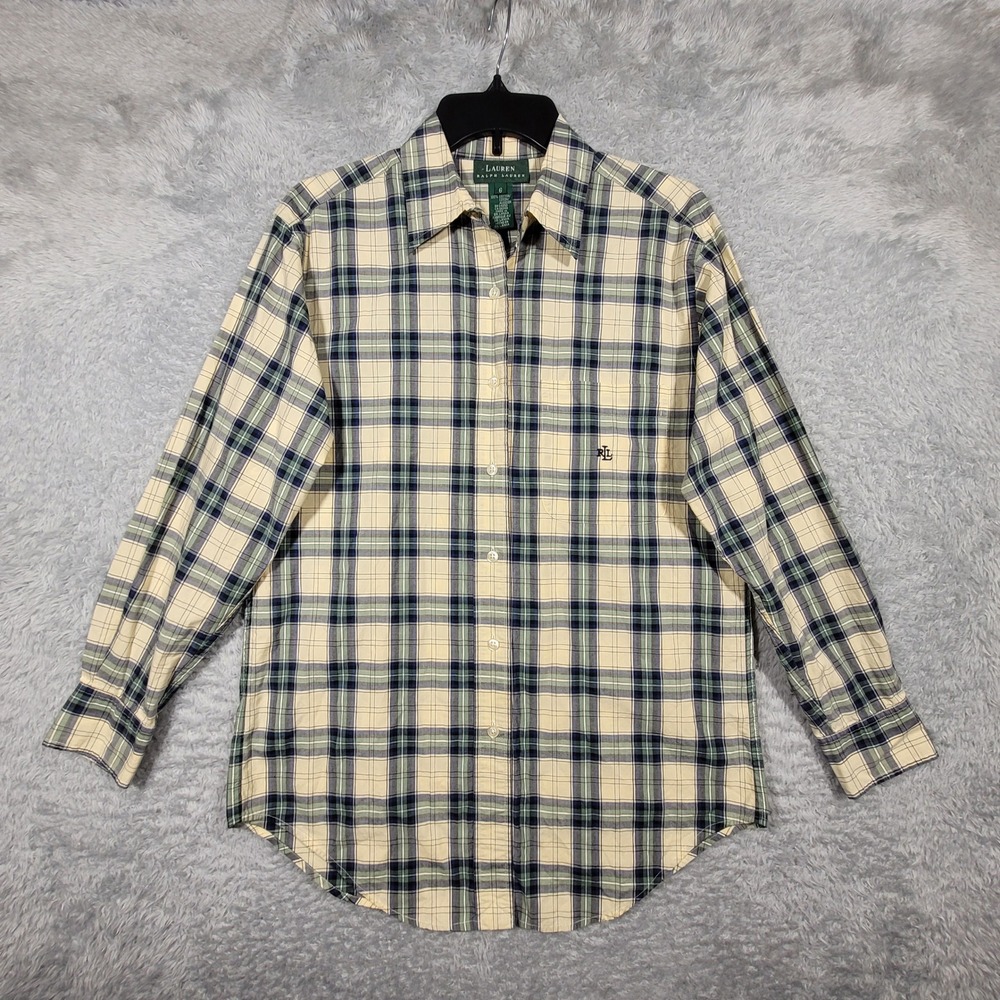 Lauren Ralph Lauren Women's Plaid Button Down Long Sleeve Shirt‎ Size 6